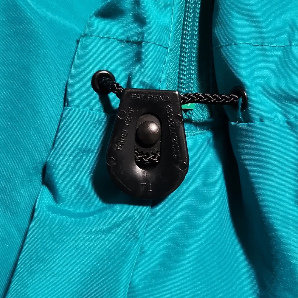 Vintage 90's Columbia Teal Anorak Retro Hideaway Hood Radial Sleeve Large